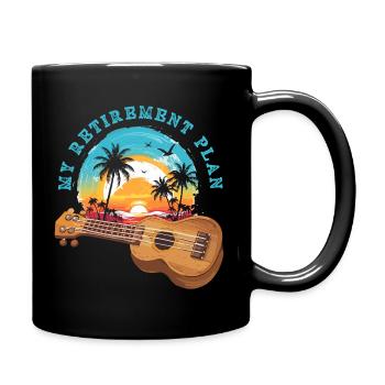 My Retirement Plan Ukulele Hawaii Musiker Rentner - Tasse einfarbig - Schwarz - Rechts