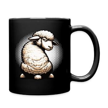 Schaf Schafe Schäfer Schafhalter Schafbock - Tasse einfarbig - Schwarz - Rechts