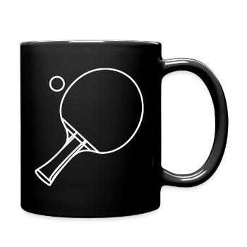 Tischtennis Zeichnung - Tasse einfarbig - Schwarz - Rechts