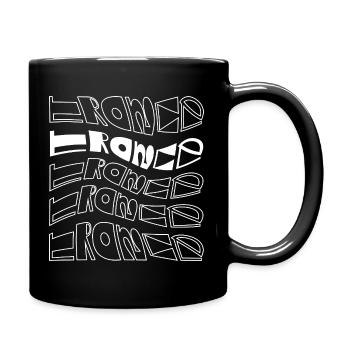 Trance Typographic Pattern design - Full Colour Mug - black - Right