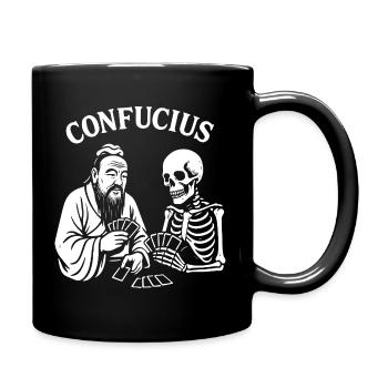 Confucius Skeleton Card Deck - Full Colour Mug - black - Right