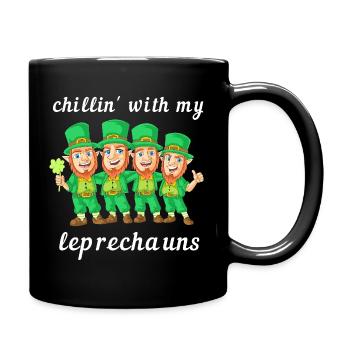 Chillin With My Leprechauns St Patricks Day - Full Colour Mug - black - Right