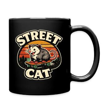 Street Cat Skate Ferret Retro - Full Colour Mug - black - Right