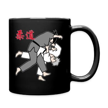 Judo - Uchi mata - Tasse einfarbig - Schwarz - Rechts