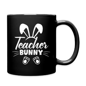 Joyeuse Pâques, douce chasse aux œufs du lapin, œufs de Pâques - Mug uni - noir - Droite
