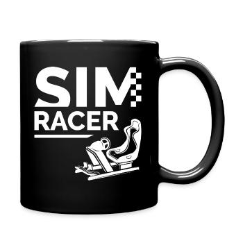 Simracing Logo mit Simulator Cockpit - Tasse einfarbig - Schwarz - Rechts