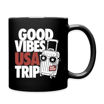 USA Road Trip Design - Tasse einfarbig - Schwarz - Rechts