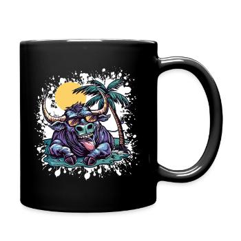 Bande dessinée d’été Taureau - Mug uni - noir - Droite