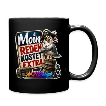 Moin Piratenmöwe - Tasse einfarbig - Schwarz - Rechts