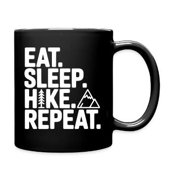 Eat. Sleep. Hike. Repeat. - Full Colour Mug - black - Right