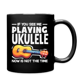 Lustiges Ukulele Designs Und Sprüche - Tasse einfarbig - Schwarz - Rechts
