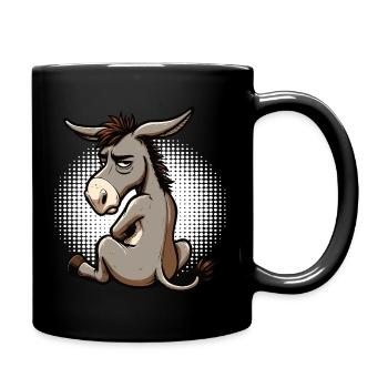 Esel Eselchen Eselhalter Muli Langohresel Muli - Tasse einfarbig - Schwarz - Rechts