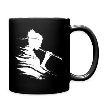 Drawing flutist - Full Colour Mug - black - Right