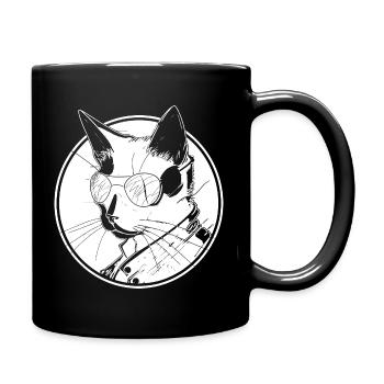 Cat Steampunk - Full Colour Mug - black - Right
