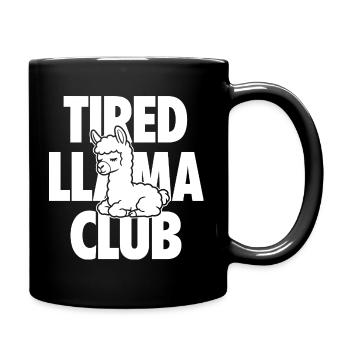 Tired Llama Club müdes Lama - Mug uni - noir - Droite