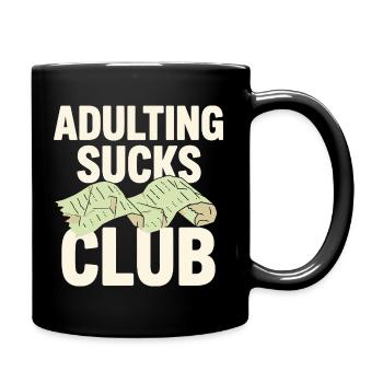 Adulting Sucks Club Bill Mayhem - Full Colour Mug - black - Right
