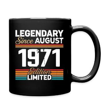 Legendär seit August 1971 Vintage Retro - Tasse einfarbig - Schwarz - Rechts