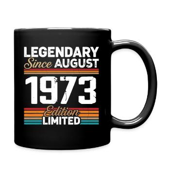 Legendär seit August 1973 Vintage Retro - Tasse einfarbig - Schwarz - Rechts