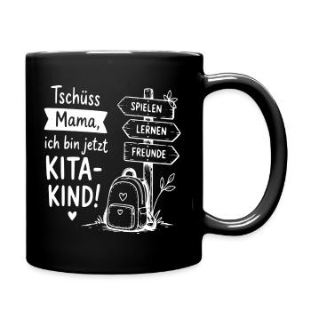 Kita-Kind Abschied von Mama - Tasse einfarbig - Schwarz - Rechts