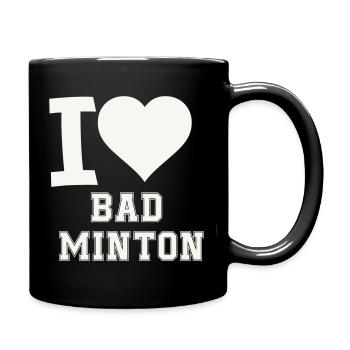 I love badminton heart - Full Colour Mug - black - Right