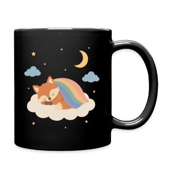Renard endormi sous l’arc-en-ciel - Mug uni - noir - Droite