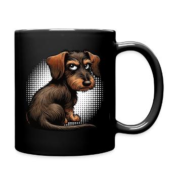 teckel teckel à poils durs propriétaire de teckel teckel - Mug uni - noir - Droite