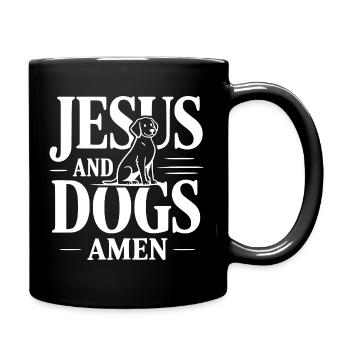 Jésus et les chiens amen - Mug uni - noir - Droite