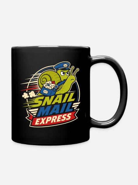 Snail Mail Express – Lustige Schneckenpost - Tasse einfarbig - Schwarz