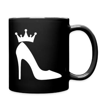 High Heels mit Krone – Elegante Queen Silhouette - Tasse einfarbig - Schwarz - Rechts