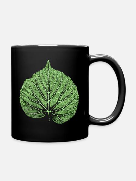 Blatt Linde / Lindenblatt - Natur & Wald - Tasse einfarbig - Schwarz