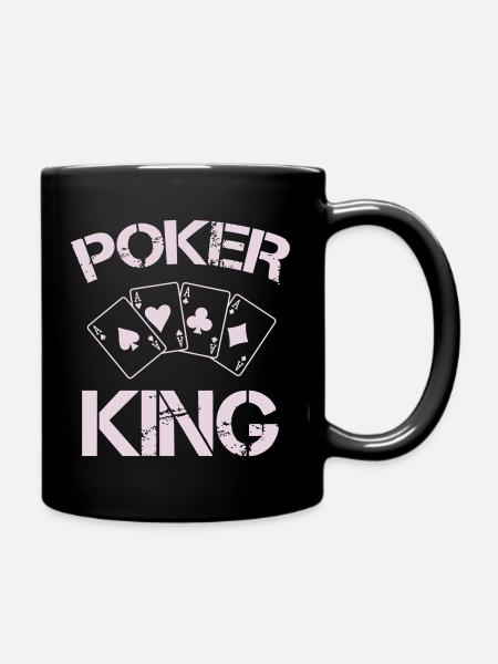 Poker König Kartenmuster - Tasse einfarbig - Schwarz