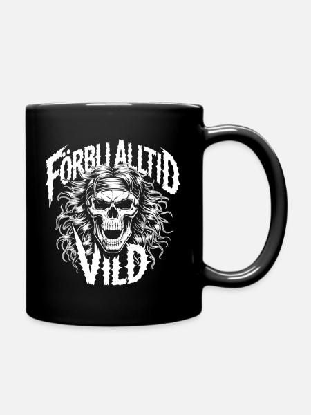 Zombie-Schädel mit Messern - Tasse einfarbig - Schwarz