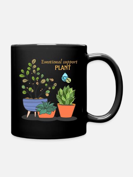 Emotionale Unterstützungspflanze - Tasse einfarbig - Schwarz