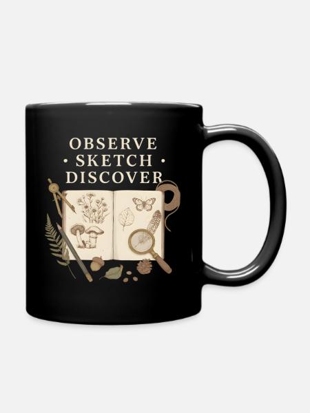 Observe Sketch Discover Naturjournal - Tasse einfarbig - Schwarz
