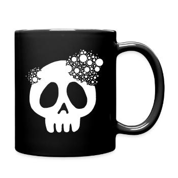 Weißer Schädel und Auflösung - Tasse einfarbig - Schwarz - Rechts