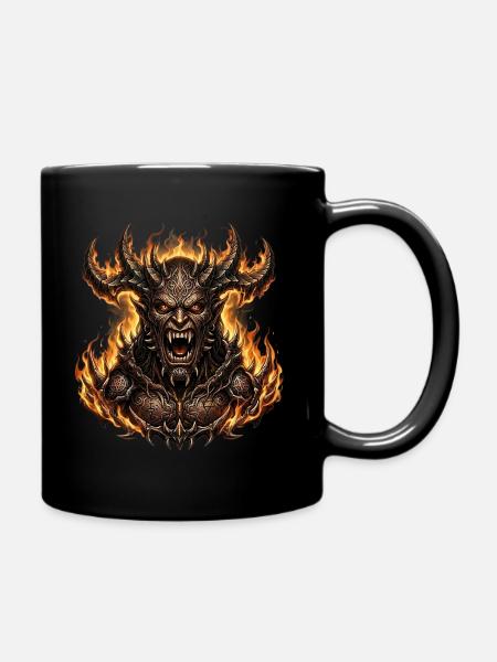 Dämon Teufel Höllenfürst - Tasse einfarbig - Schwarz