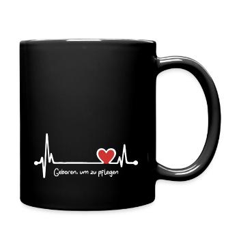 Design für Pflegekräfte - Geboren, um zu pflegen - Tasse einfarbig - Schwarz - Rechts