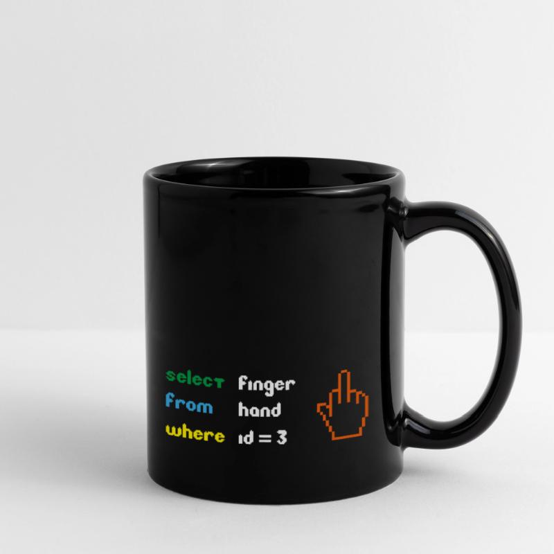 Funny SQL Query : un doigt d’honneur 8 bits pour les geeks Mug uni