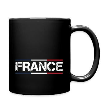 FRANKREICH Flagge und Emblem von Frankreich. Ertragen - Tasse einfarbig - Schwarz - Rechts