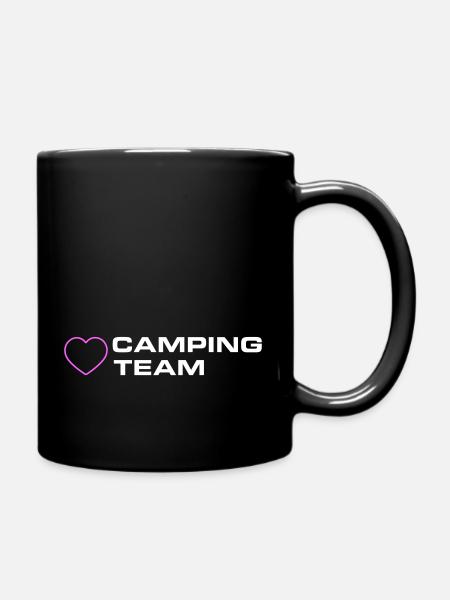 Camping Team Herz - Tasse einfarbig - Schwarz
