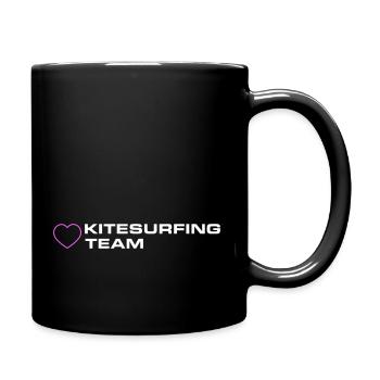 Kitesurfing Team Herz - Tasse einfarbig - Schwarz - Rechts