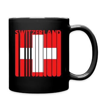 Vintage Switzerland. Swiss Flag. Swiss Cross.Sport - Full Colour Mug - black - Right