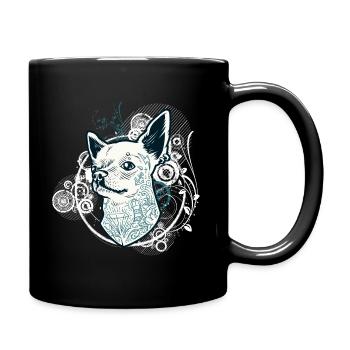 Vintage Tattooed Chihuahua Dog.Gifts for dog lover - Full Colour Mug - black - Right