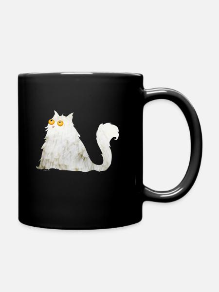 mollige Katze - Tasse einfarbig - Schwarz