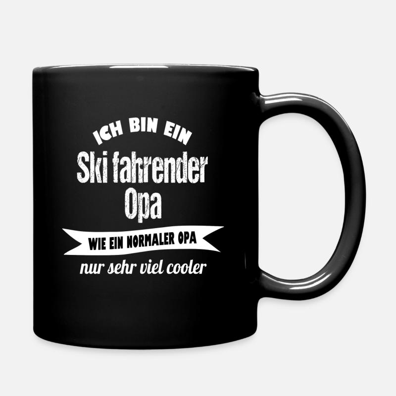 Ski fahrender Opa - Tasse einfarbig - Schwarz