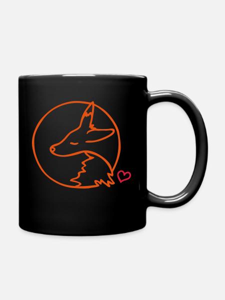 Schlafender Fuchs - Tasse einfarbig - Schwarz