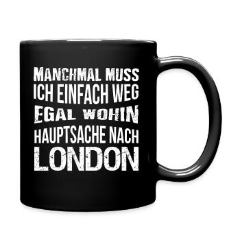 London T-Shirt - Ich liebe London - Tasse einfarbig - Schwarz - Rechts