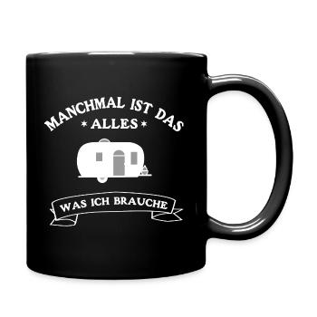 T-Shirt Camping - Ich liebe Campen - Tasse einfarbig - Schwarz - Rechts
