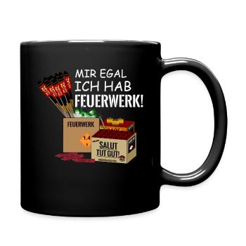 Pyro Ich hab Silvester Feuerwerk - Tasse einfarbig - Schwarz - Rechts