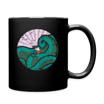Surfer fille violet - Mug uni - noir - Droite